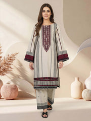 2 Piece Lawn Slub Suit- Embroidered (Pret)