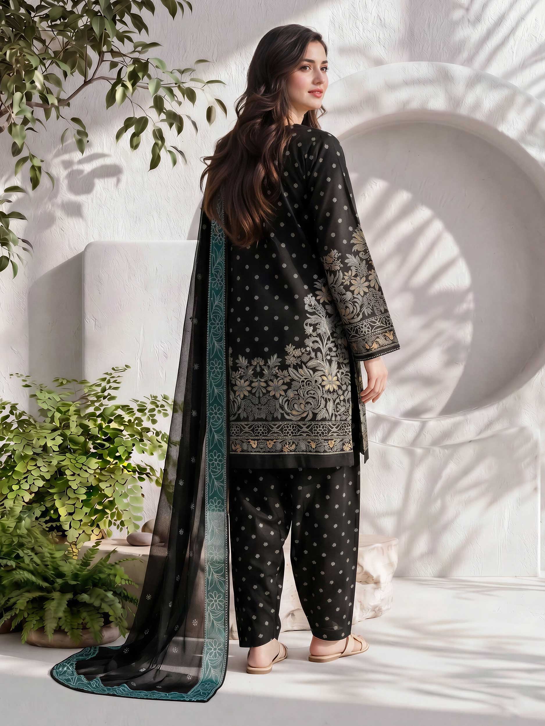 3 Piece Lawn Suit- Embroidered (Pret)