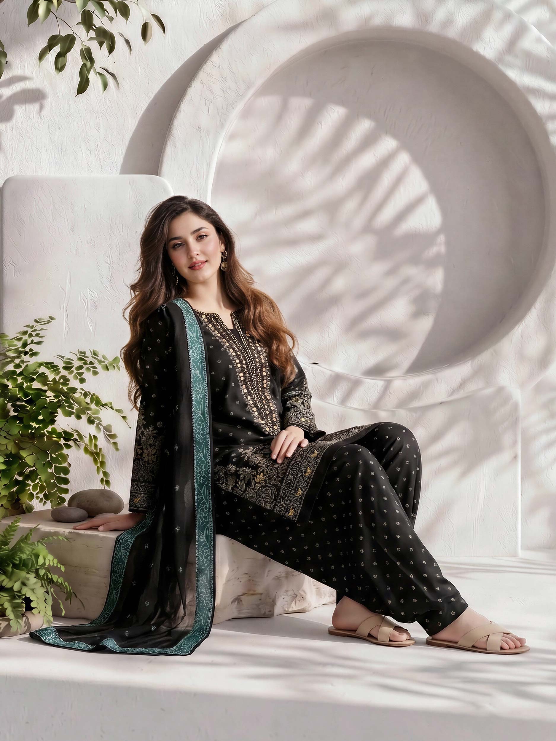 3 Piece Lawn Suit- Embroidered (Pret)