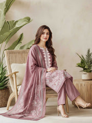 3 Piece Lawn Suit- Embroidered (Pret)