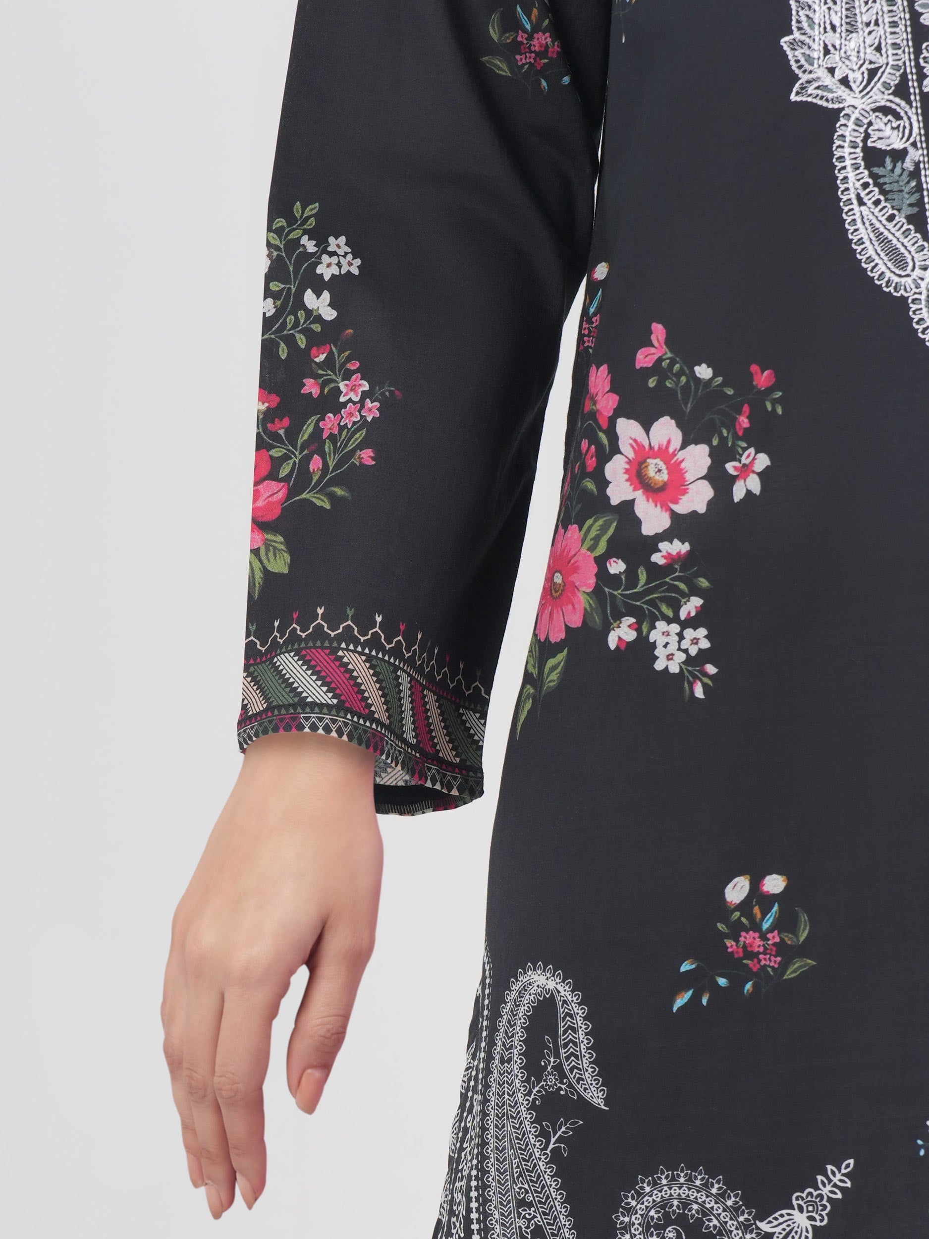 2 Piece Lawn Slub Suit- Embroidered (Pret)