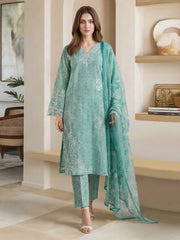 3 Piece Lawn Suit- Embroidered (Pret)