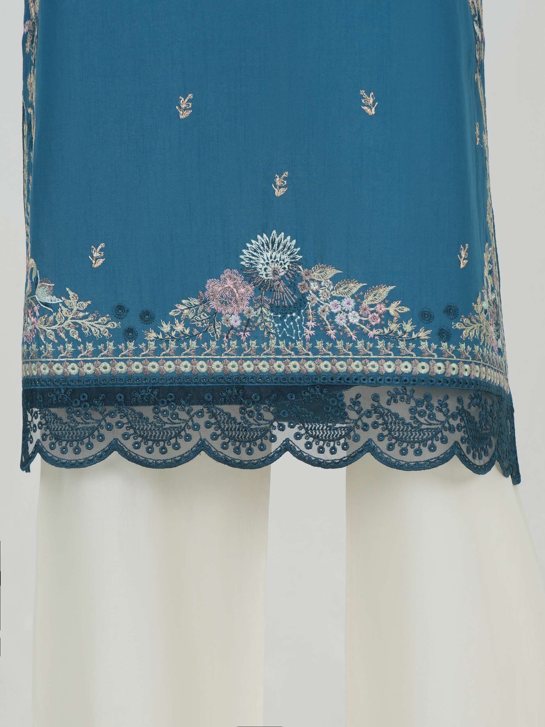 2 Piece Lawn Slub Suit- Embroidered (Pret)