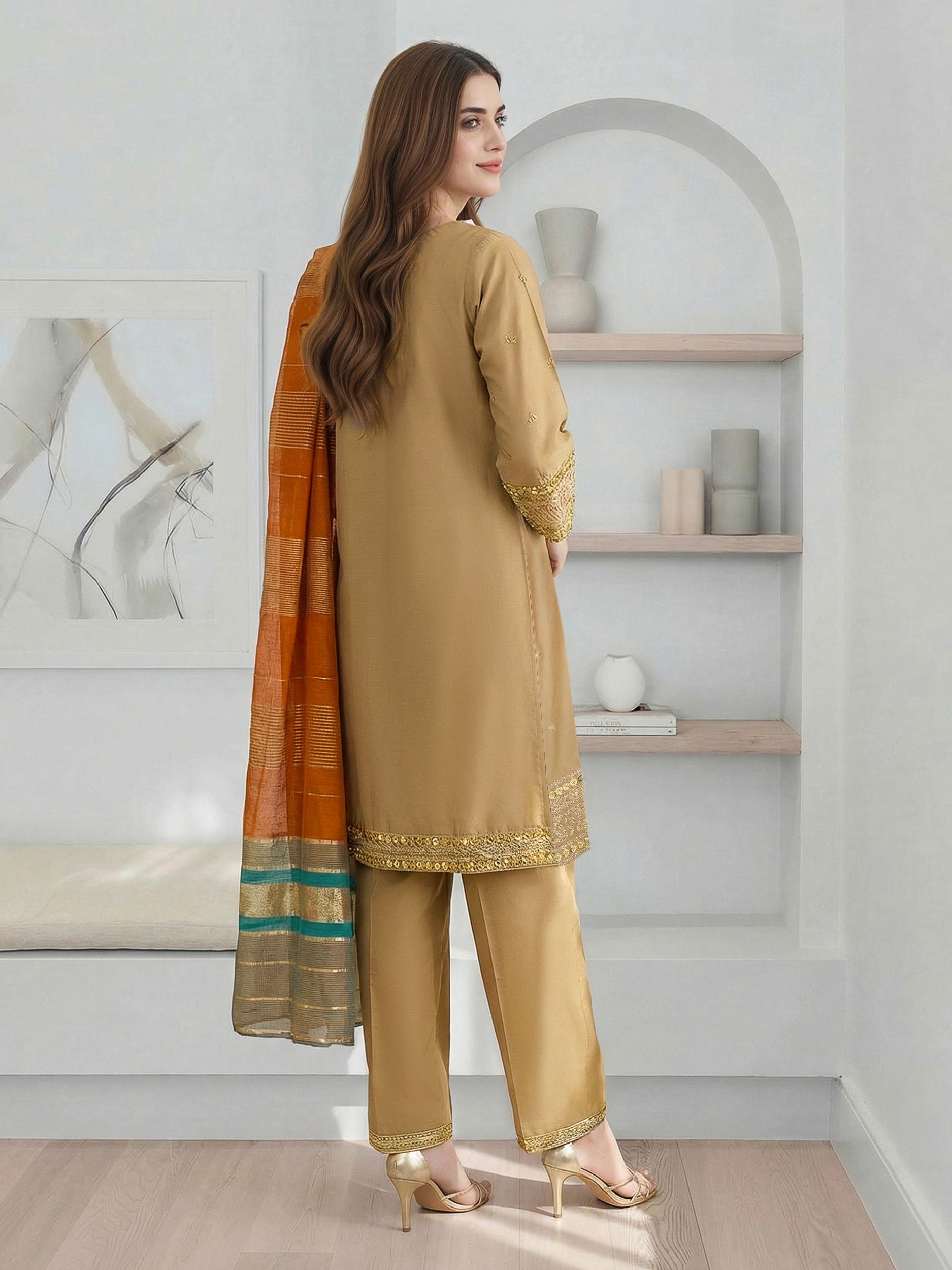 3 Piece Lawn Suit- Embroidered (Pret)