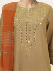 3 Piece Lawn Suit- Embroidered (Pret)