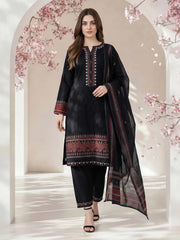 3 Piece Satin Suit- Embroidered (Pret)
