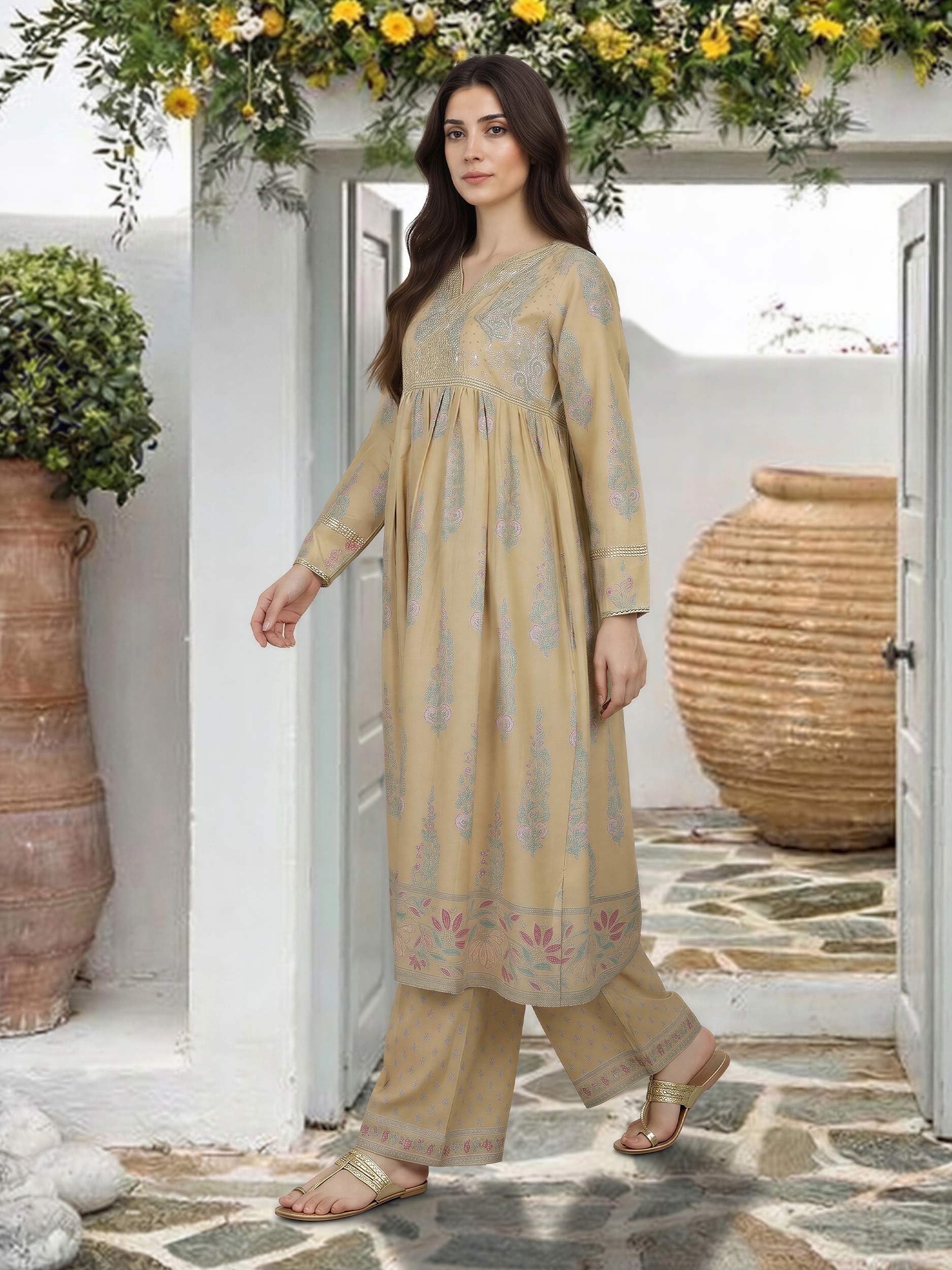 2 Piece Lawn Suit- Embroidered (Pret)