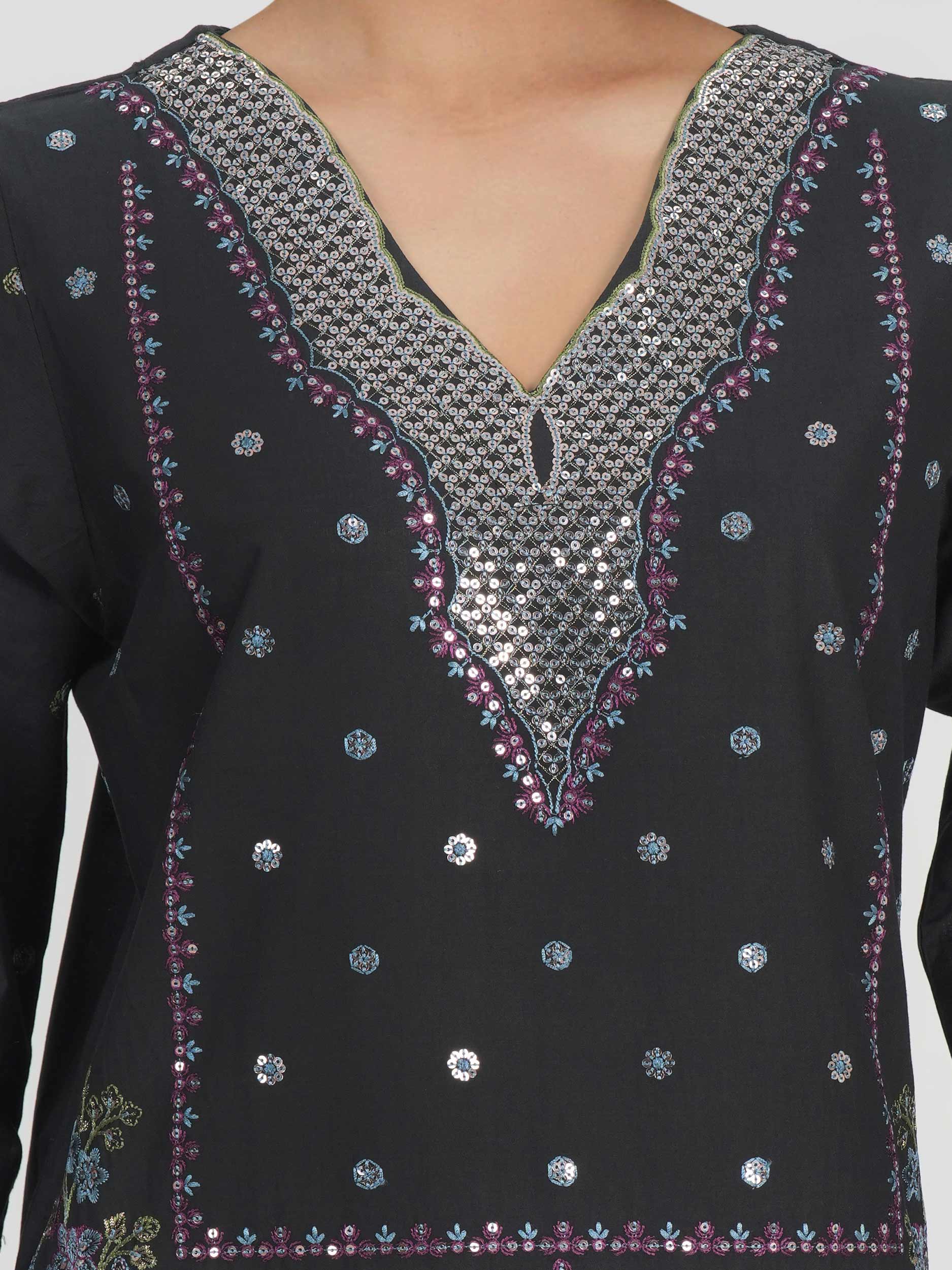 3 Piece Lawn Slub Suit- Embroidered (Pret)