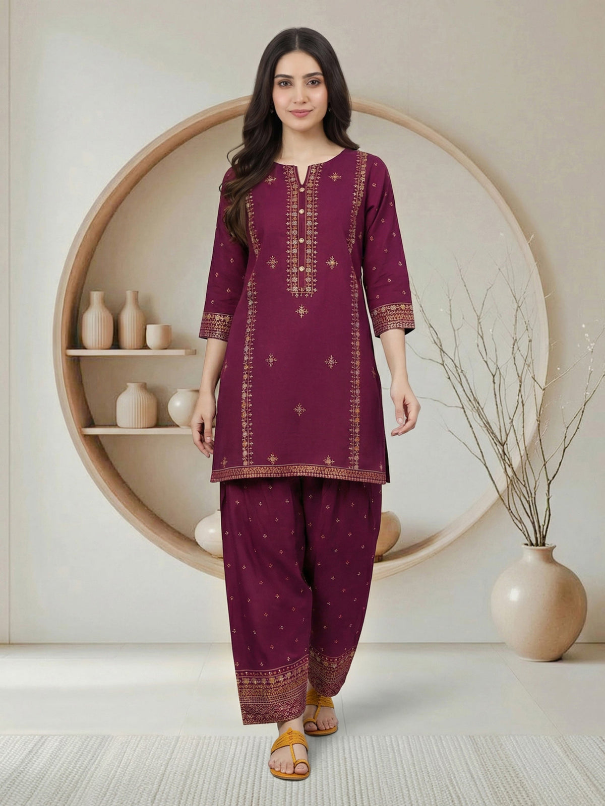 2 Piece Satin Suit (Pret)
