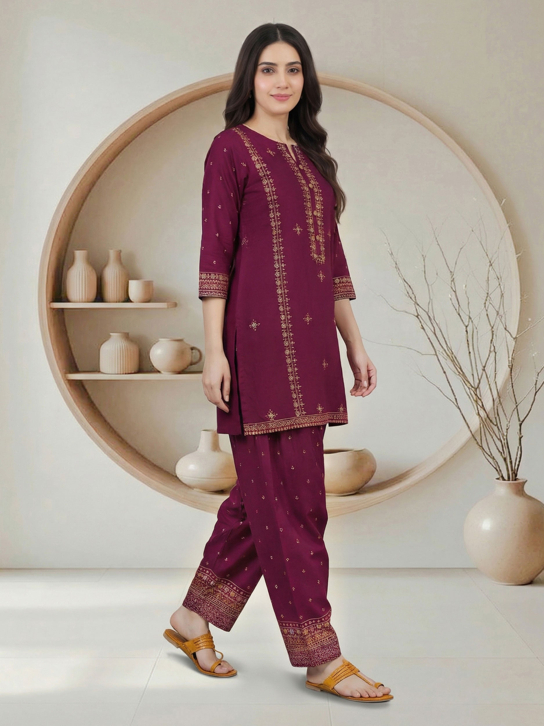 2 Piece Satin Suit (Pret)