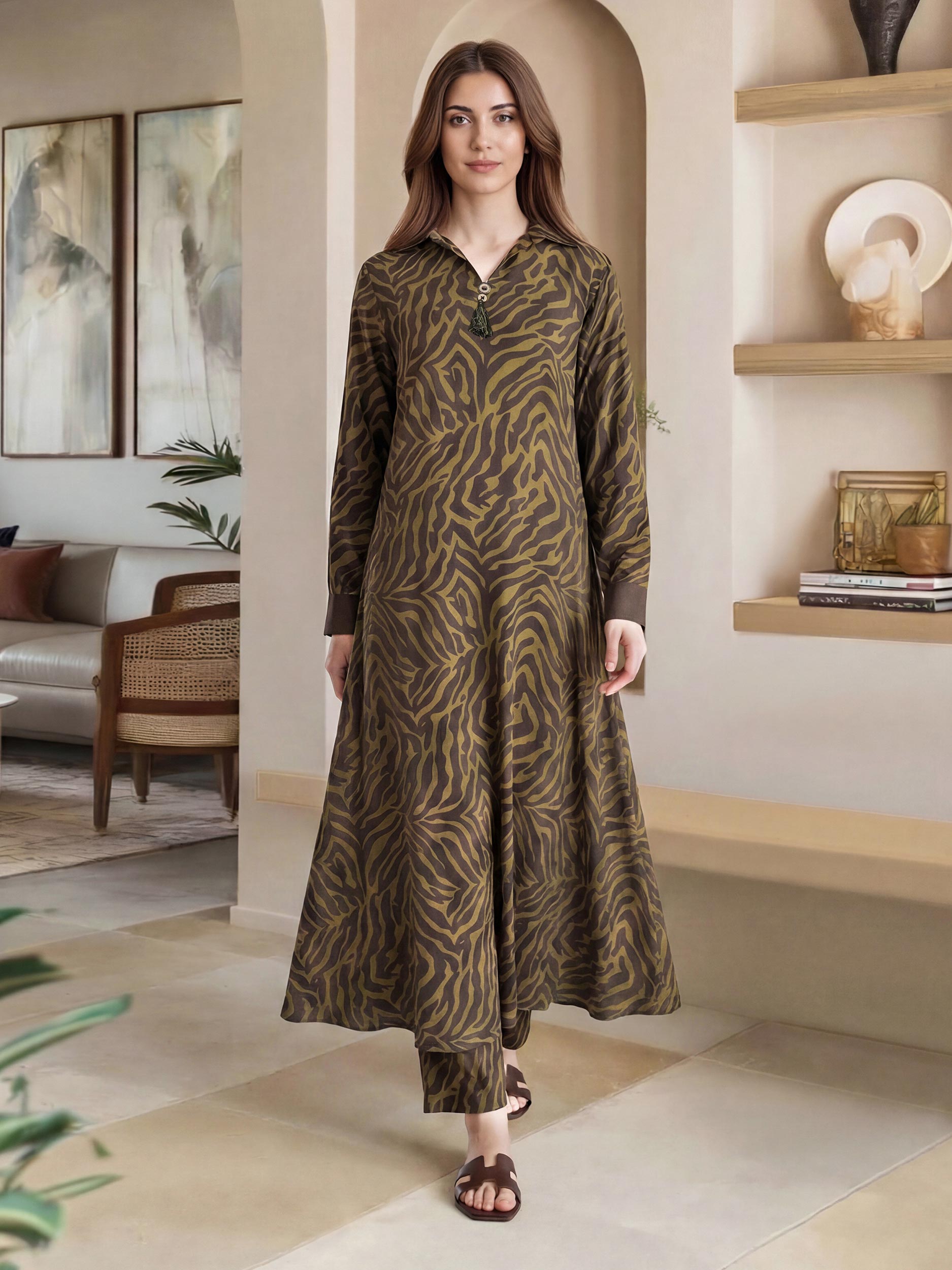 2 Piece Viscose Slub Suit (Pret)