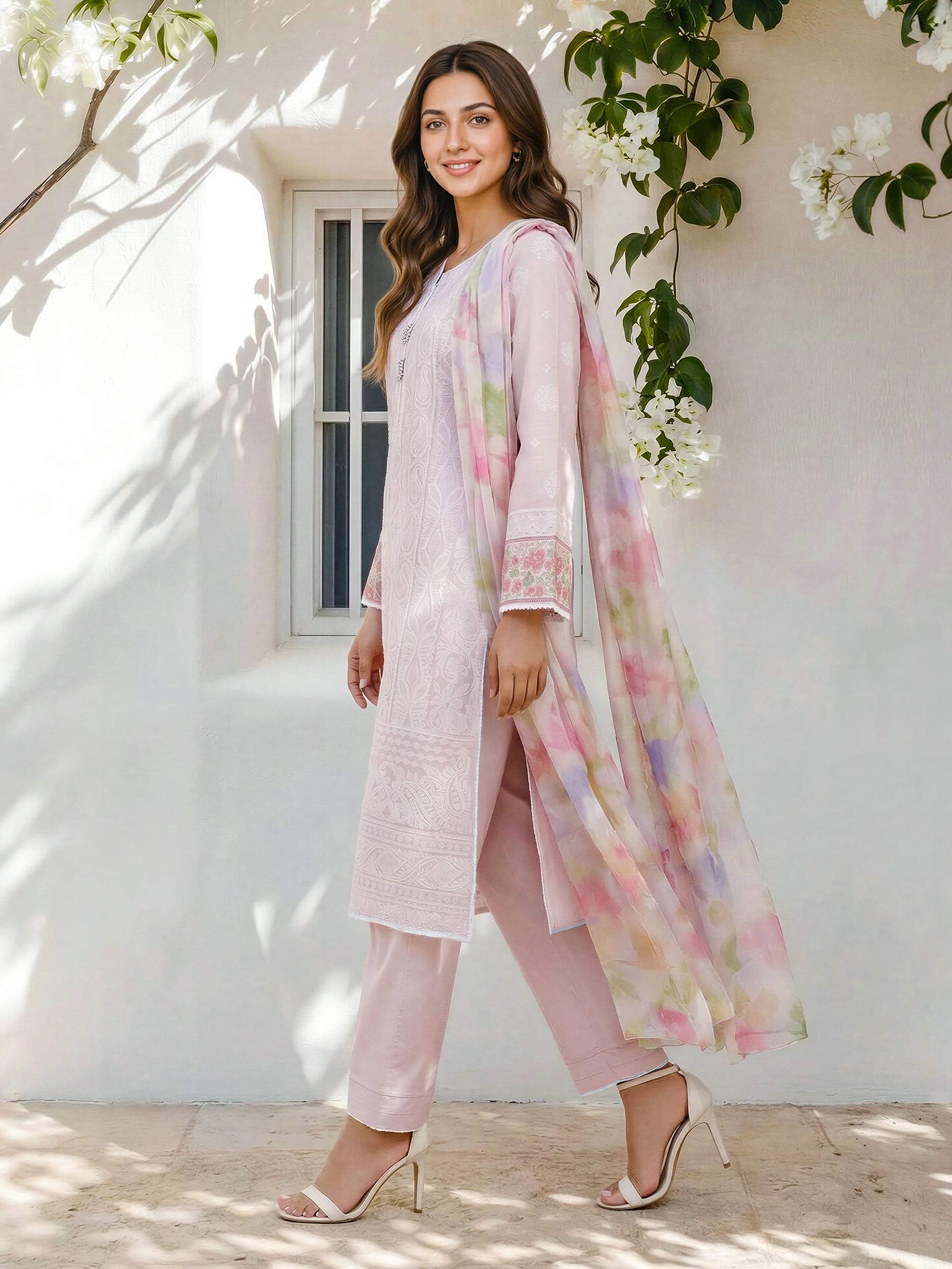 3 Piece Lawn Suit- Embroidered (Pret)