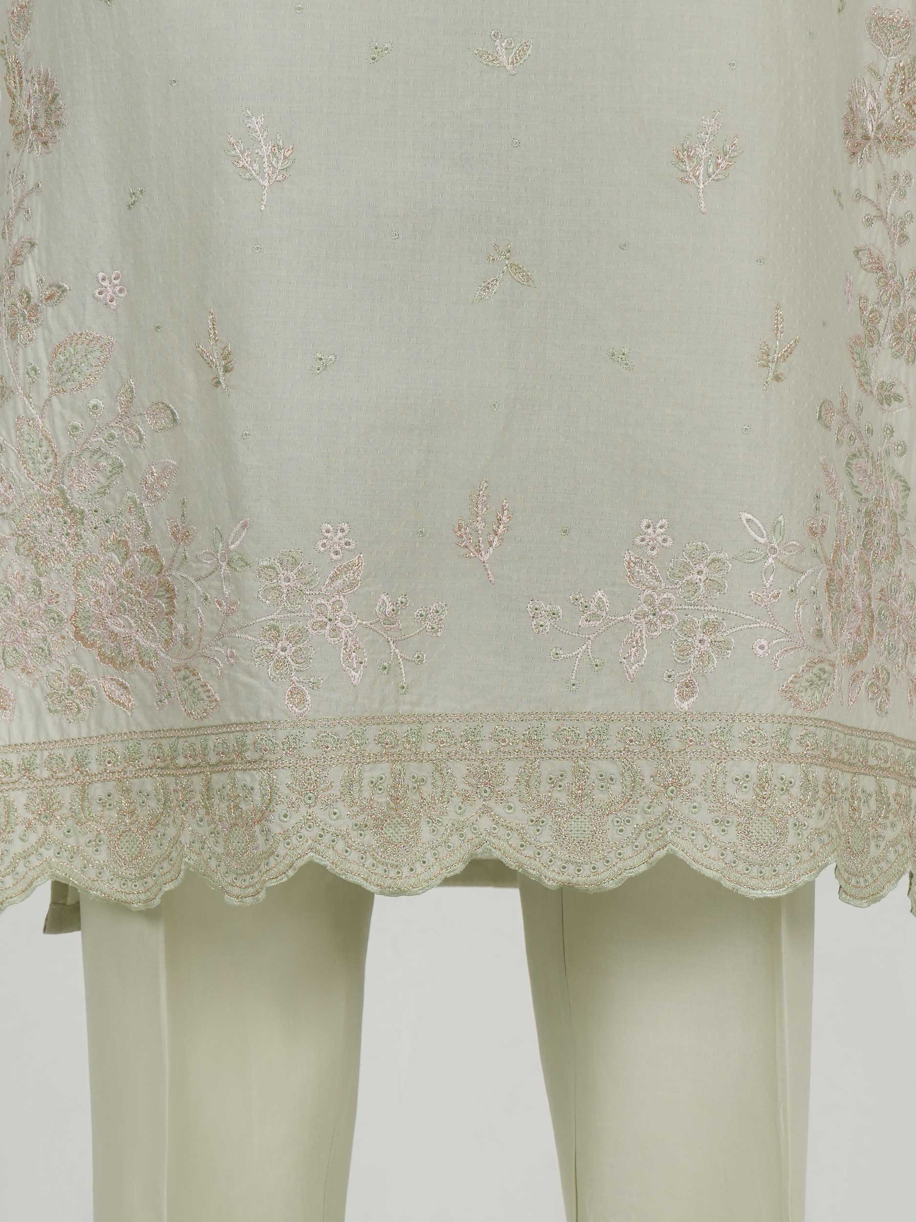 3 Piece Dobby Suit- Embroidered (Pret)