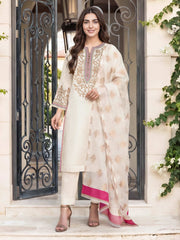 3 Piece Dobby Suit- Embroidered (Pret)