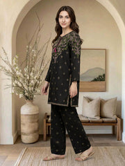 2 Piece Lawn Slub Suit (Pret)