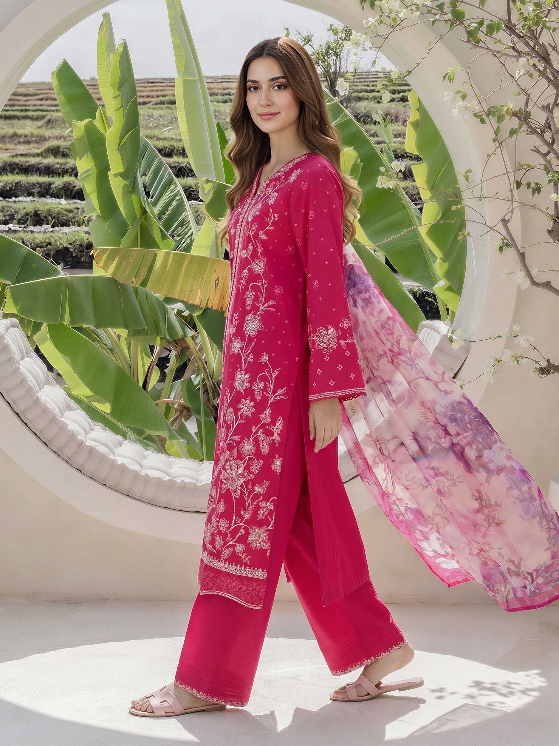 3 Piece Lawn Suit- Embroidered (Pret)