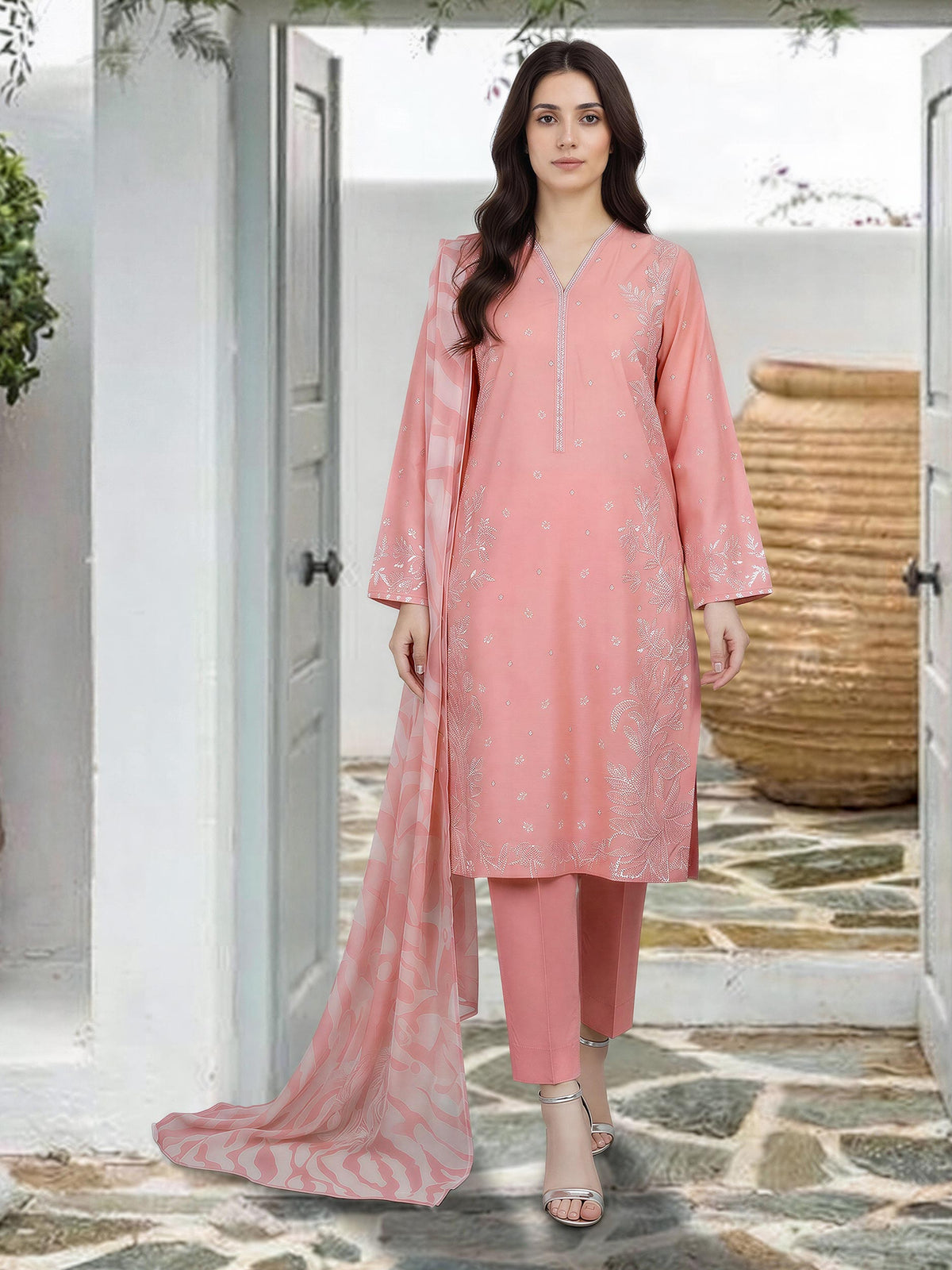 3 Piece Lawn Suit- Embroidered (Pret)