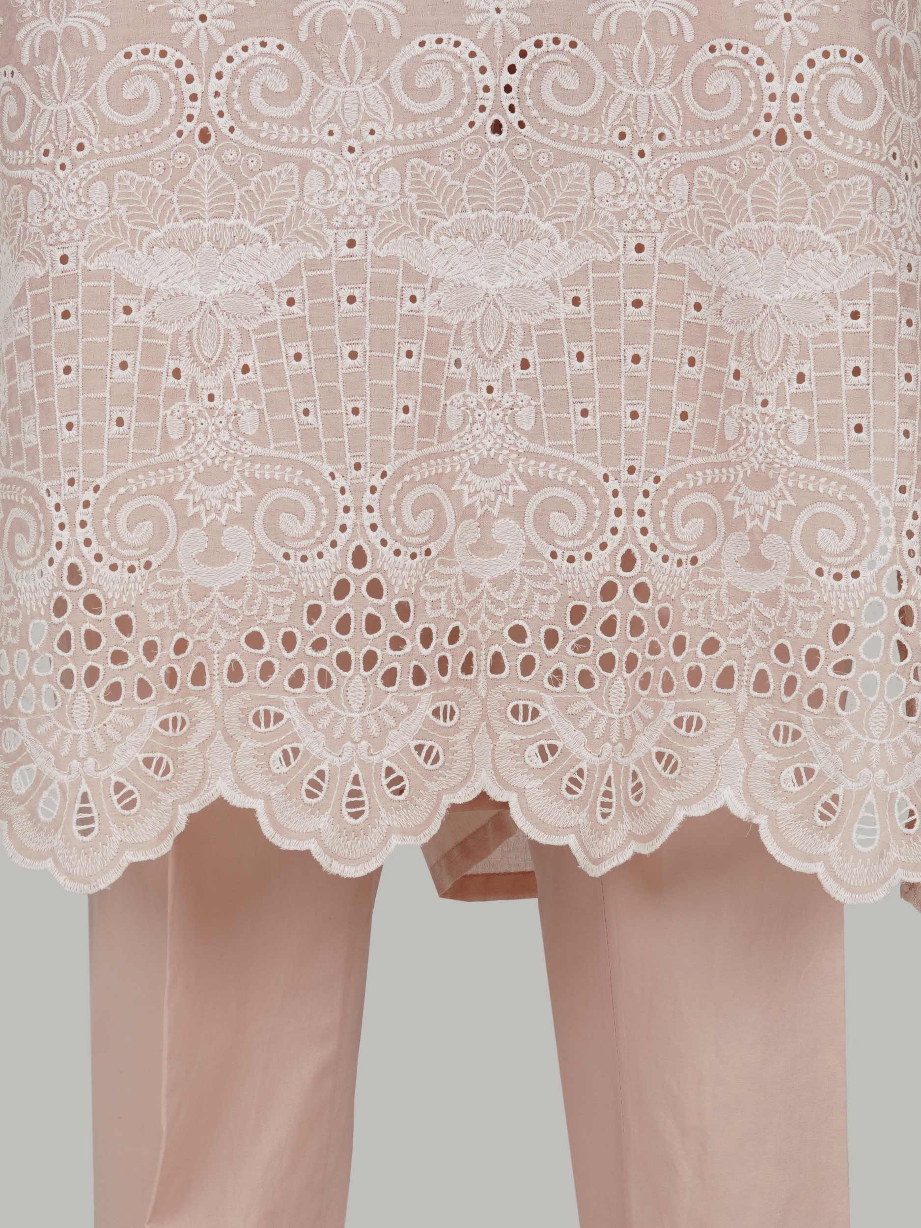 2 Piece Self Jacquard Suit- Embroidered (Pret)