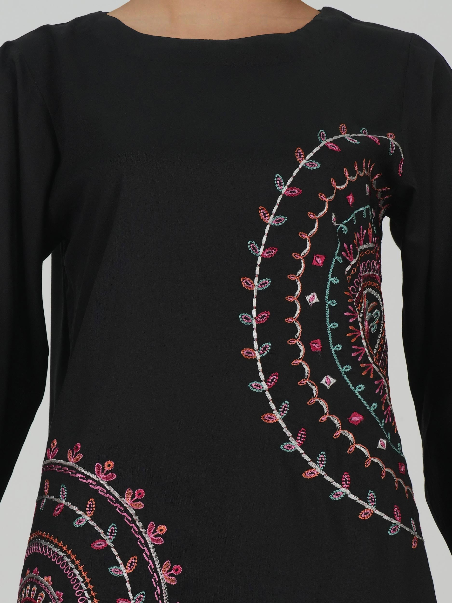 2 Piece Viscose Suit- Embroidered (Pret)
