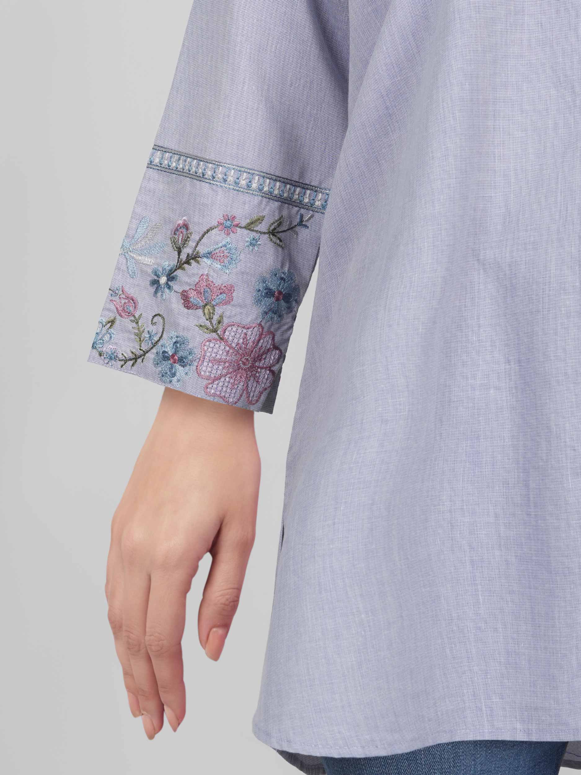 Yarn Dyed Kurti- Embroidered (Pret)