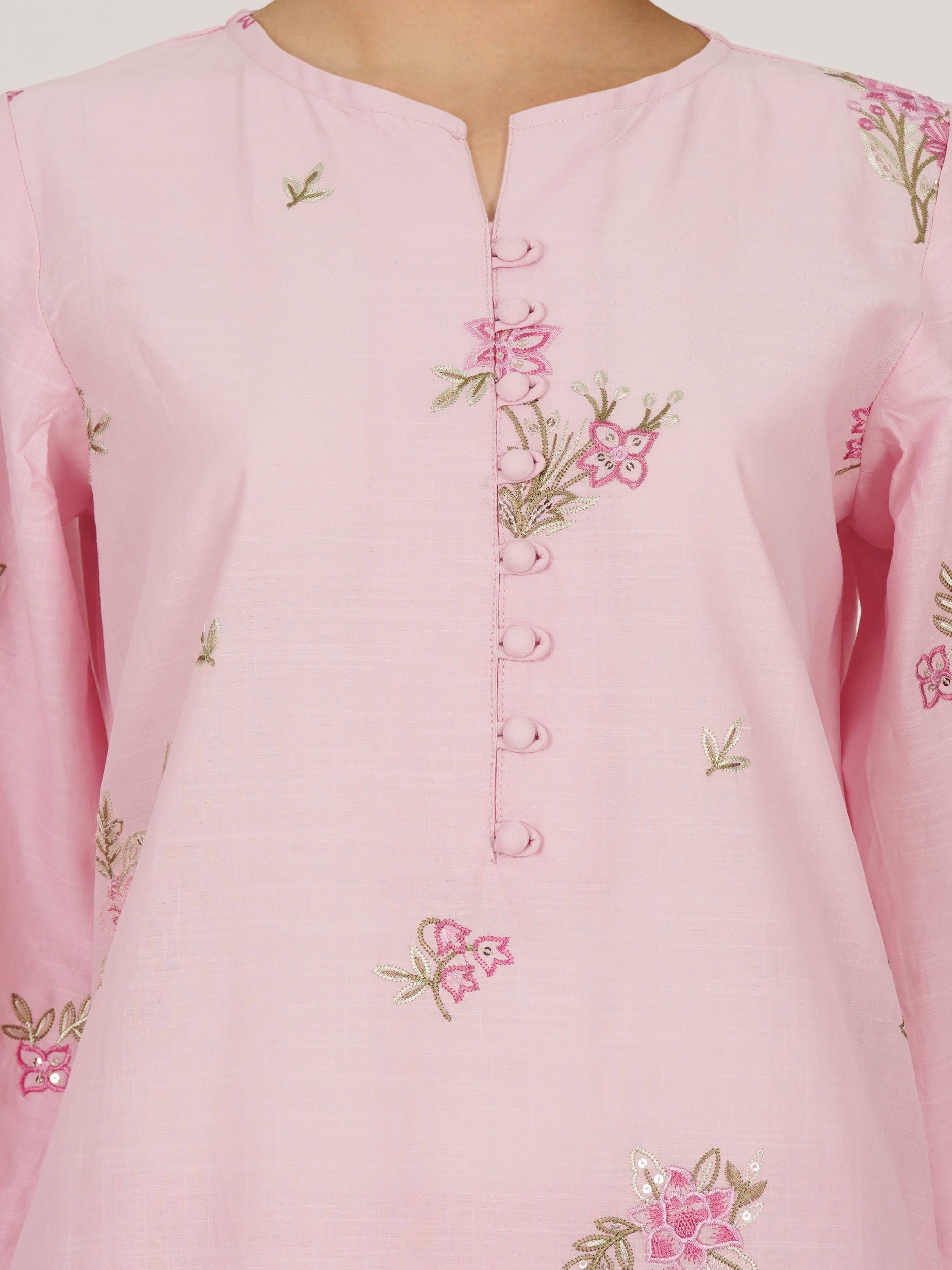 2 Piece Lawn Slub Suit- Embroidered (Pret)