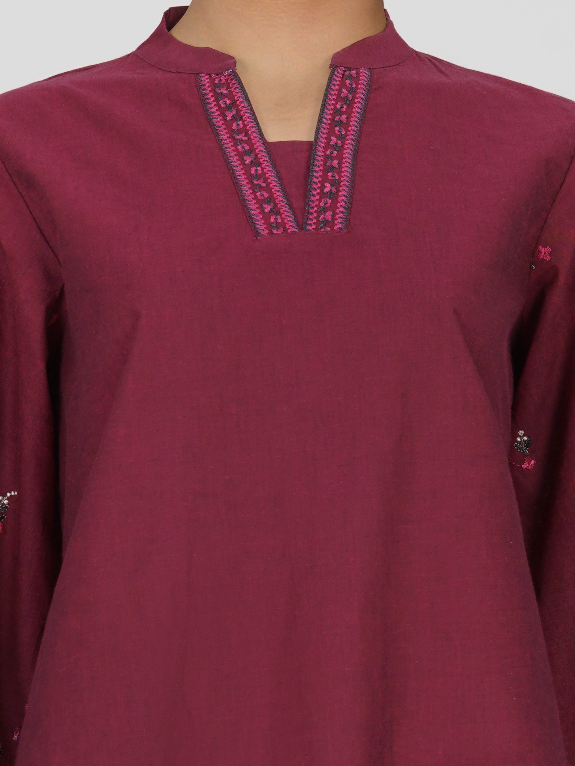2 Piece Yarn Dyed Suit- Embroidered (Pret)