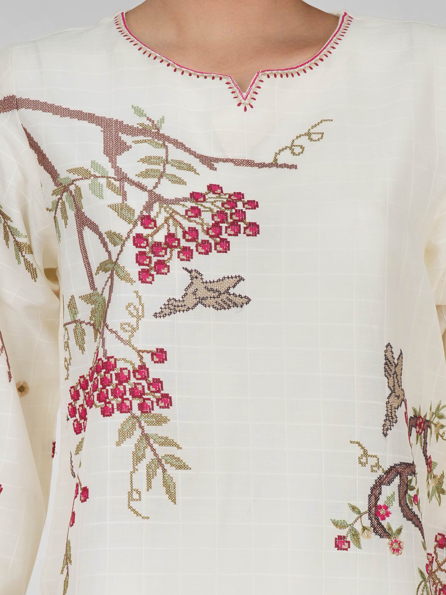 2 Piece Lawn Texture Suit- Embroidered (Pret)