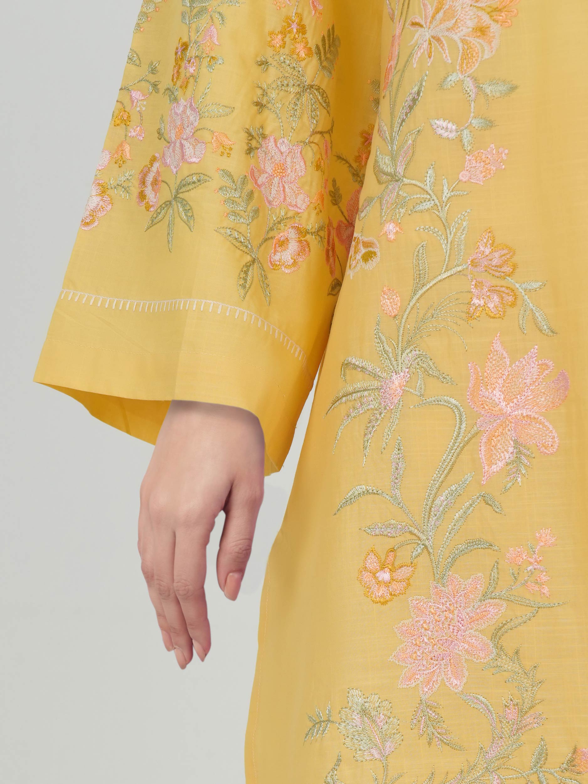 2 Piece Lawn Slub Suit- Embroidered (Pret)