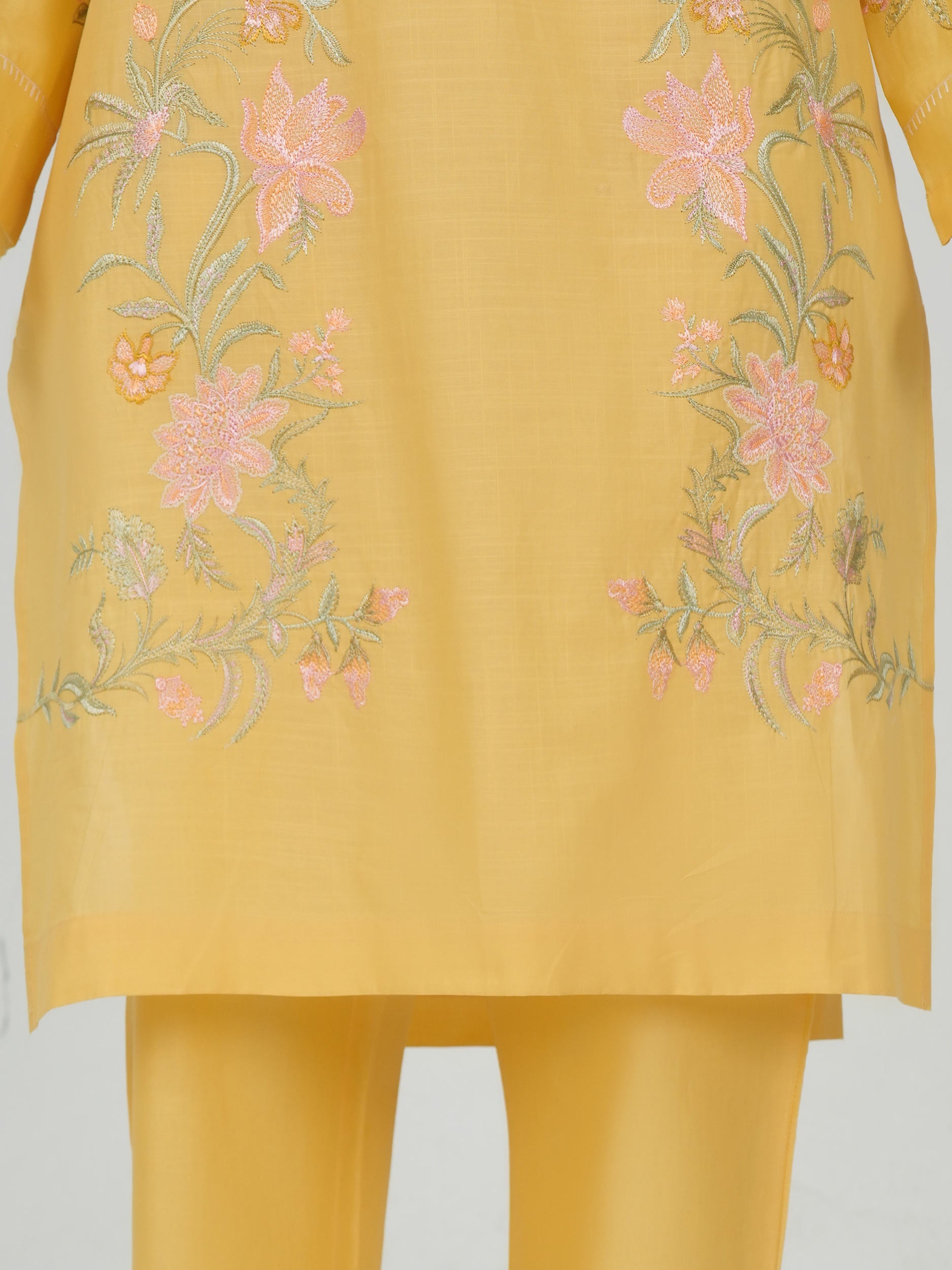 2 Piece Lawn Slub Suit- Embroidered (Pret)