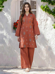 2 Piece Lawn Texture Suit- Embroidered (Pret)