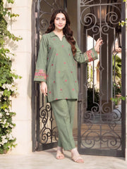 2 Piece Dobby Suit- Embroidered (Pret)