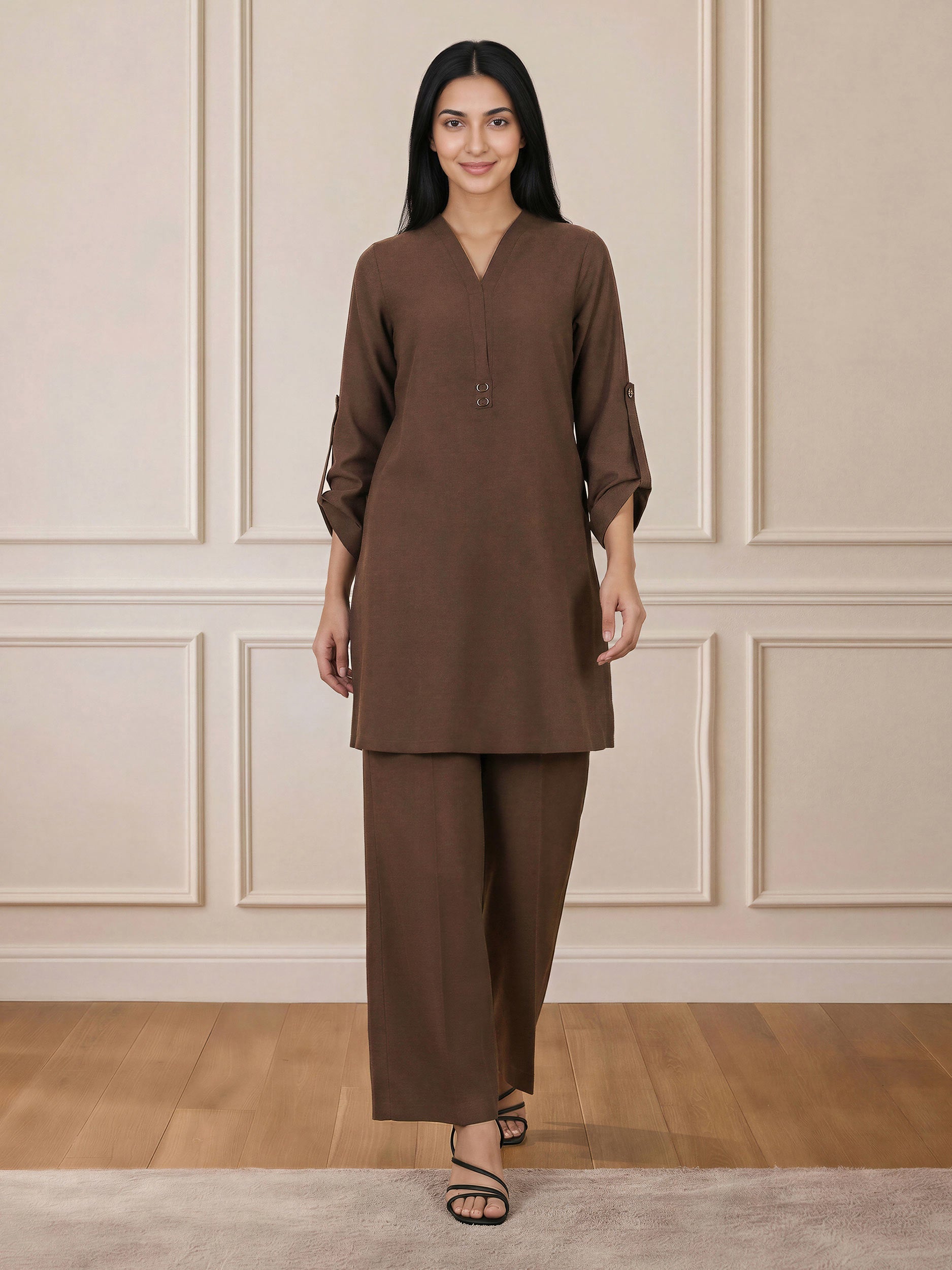 2 Piece Jacquard Yarn Dyed Suit (Pret)