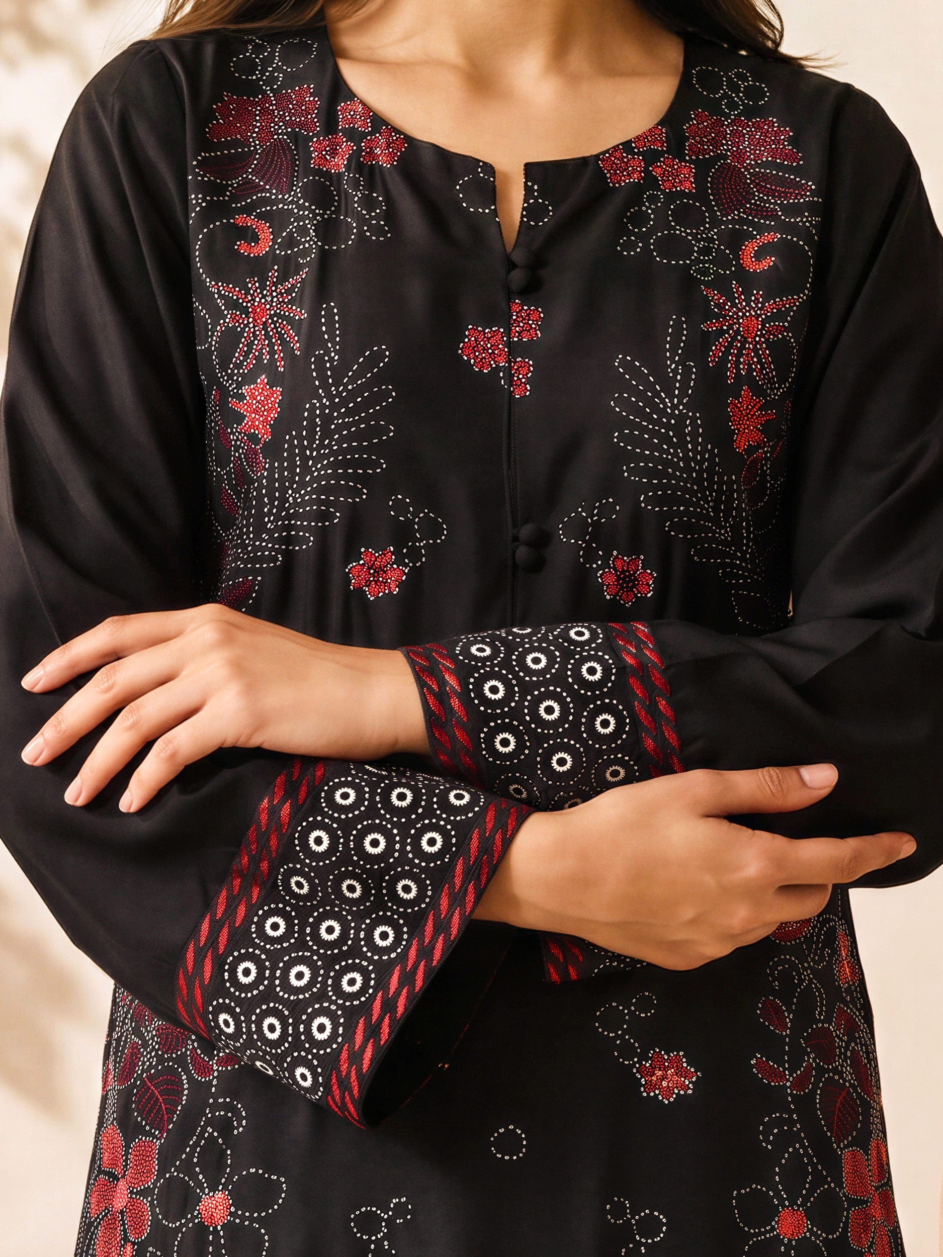 2 Piece Silk Suit- Embroidered (Pret)