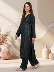2 Piece Silk Suit- Embroidered (Pret)