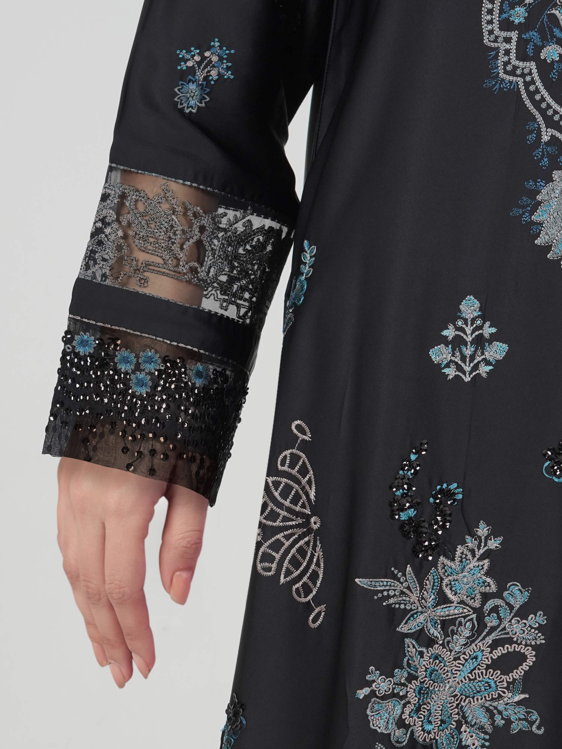 3 Piece Silk Suit- Embroidered (Pret)
