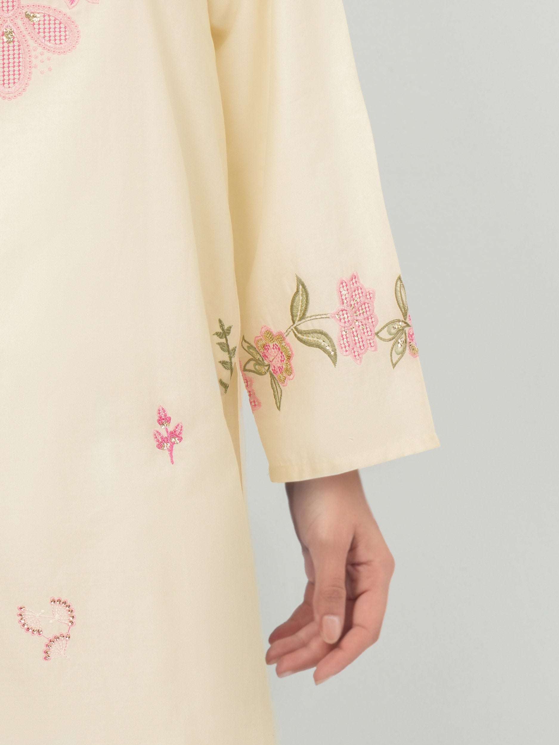 2 Piece Dobby Jacquard Suit- Embroidered (Pret)
