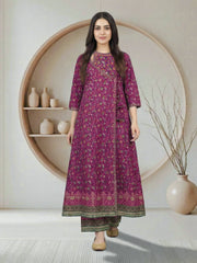 2 Piece Satin Suit- Embroidered (Pret)