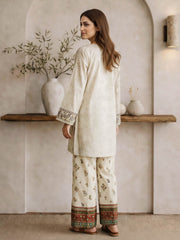 2 Piece Lawn Slub Suit- Embroidered (Pret)