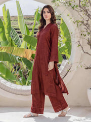 2 Piece Silk Suit- Embroidered (Pret)
