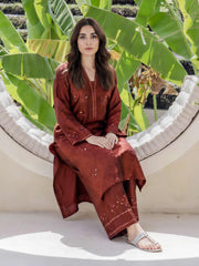 2 Piece Silk Suit- Embroidered (Pret)