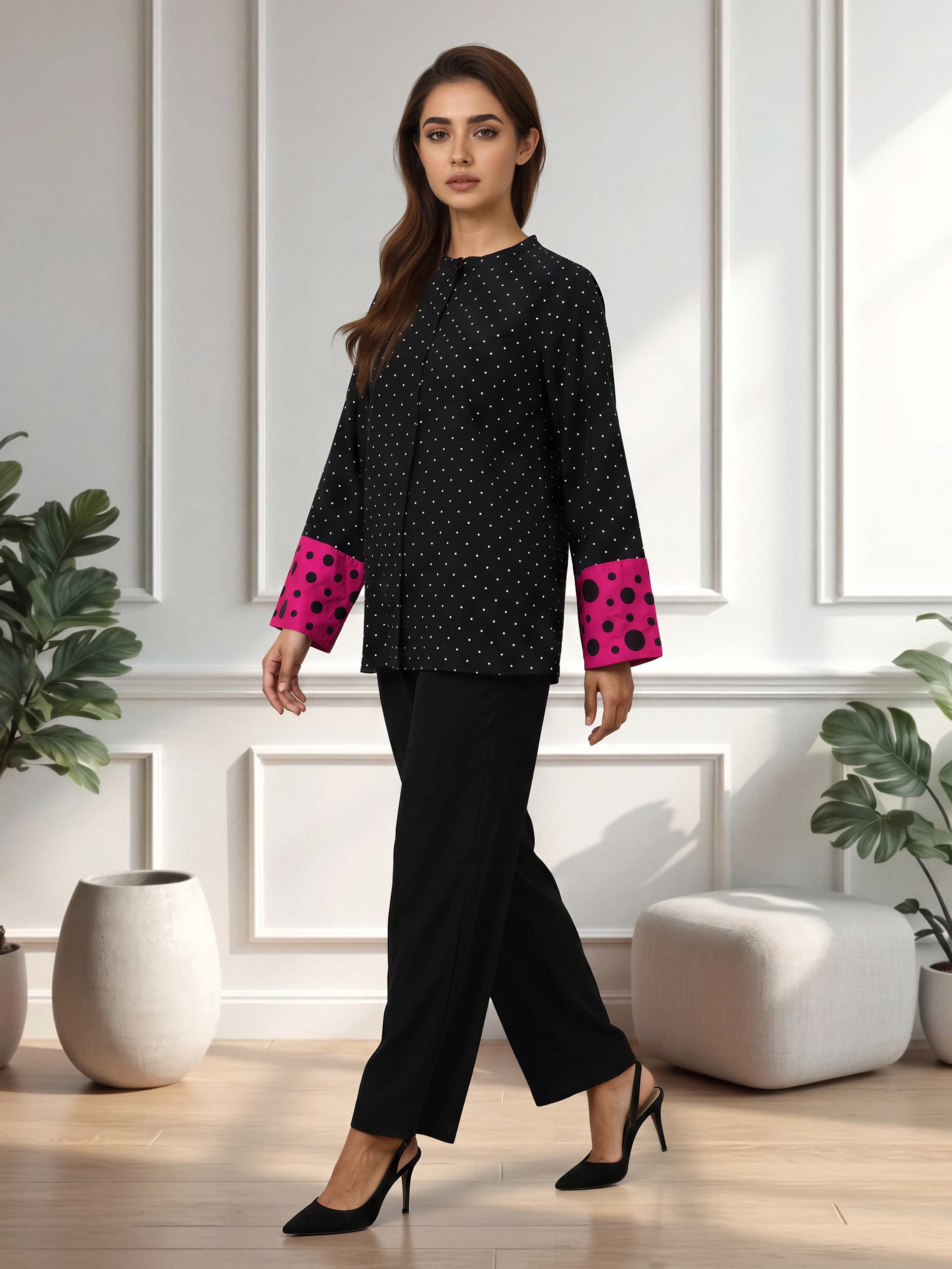 Silk Kurti-Embroidered (Pret)