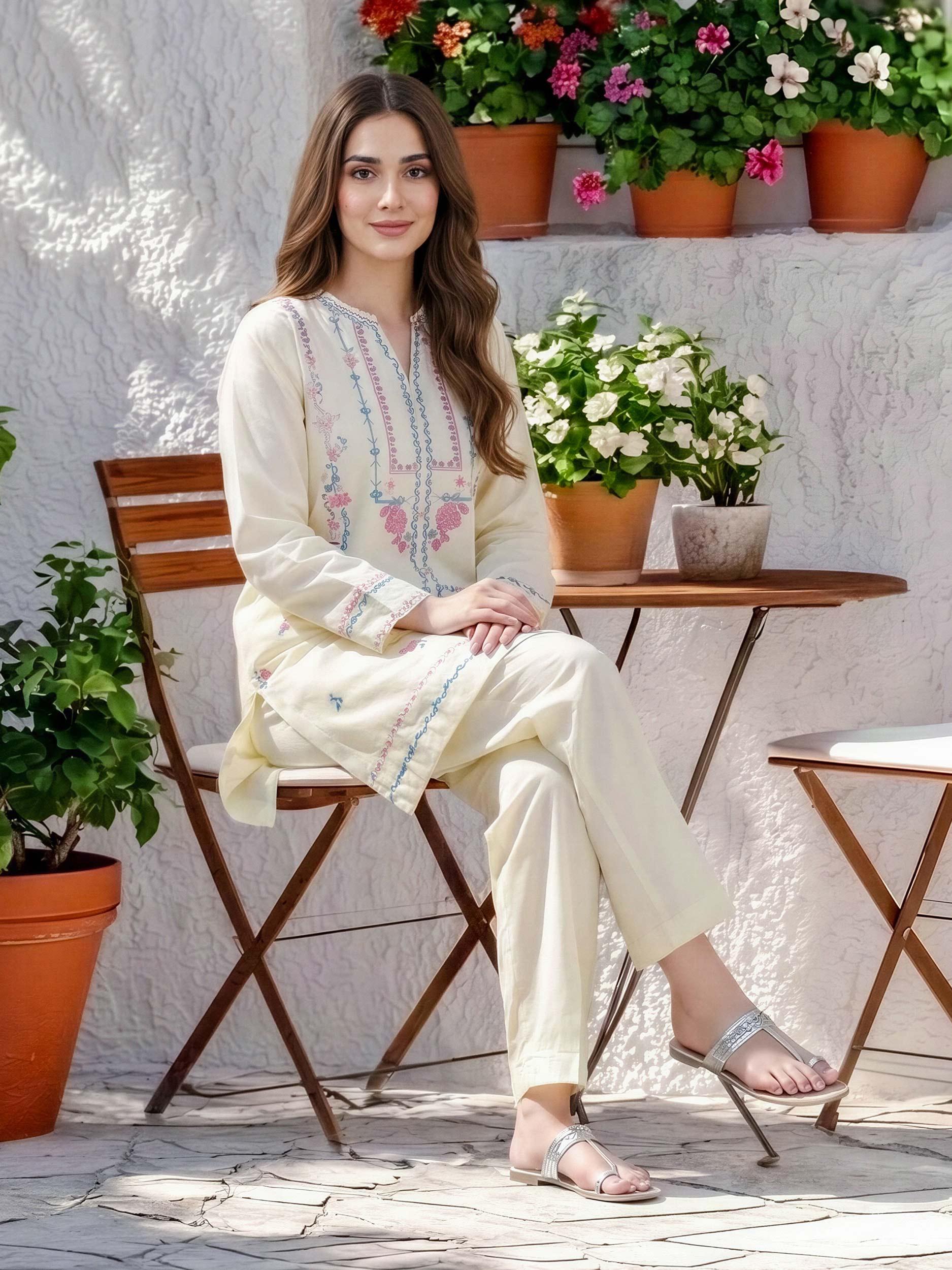 2 Piece Lawn Suit- Embroidered (Pret)