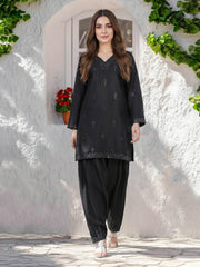 2 Piece Raw Silk Suit- Embroidered (Pret)
