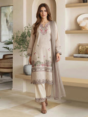 3 Piece Lawn Missouri Suit- Embroidered (Pret)