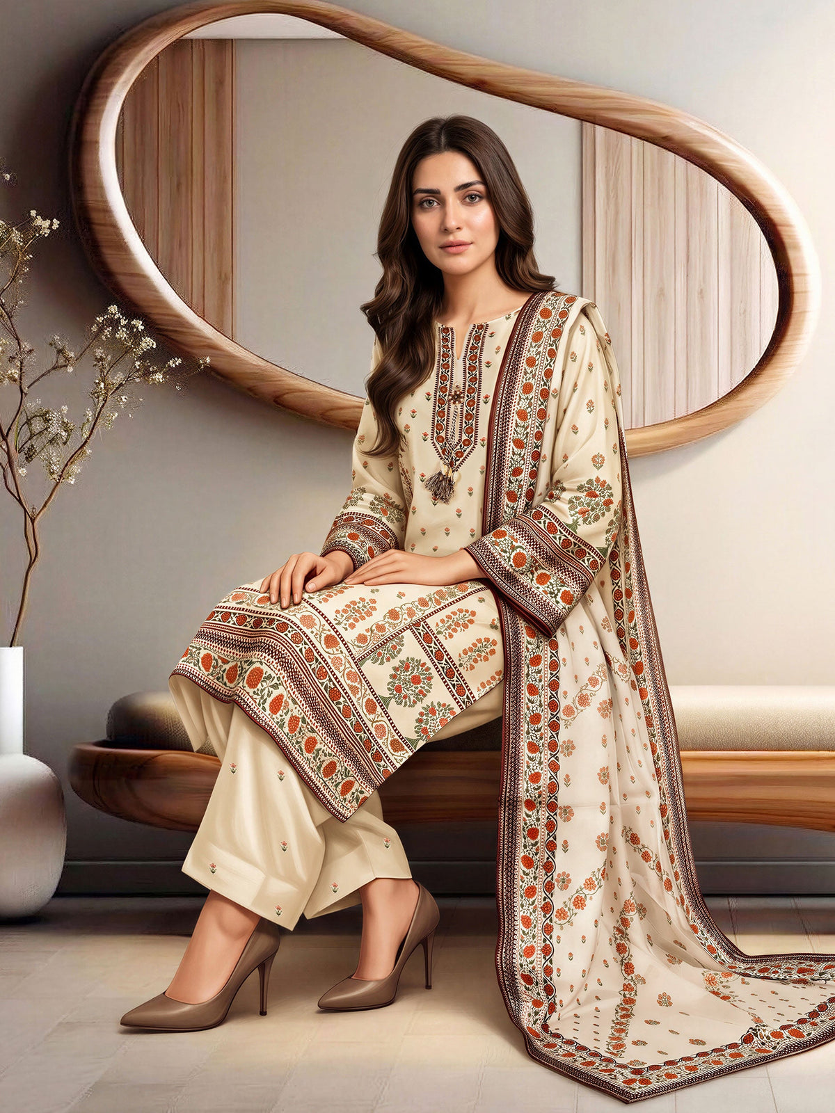 3 Piece Silk Suit (Pret)