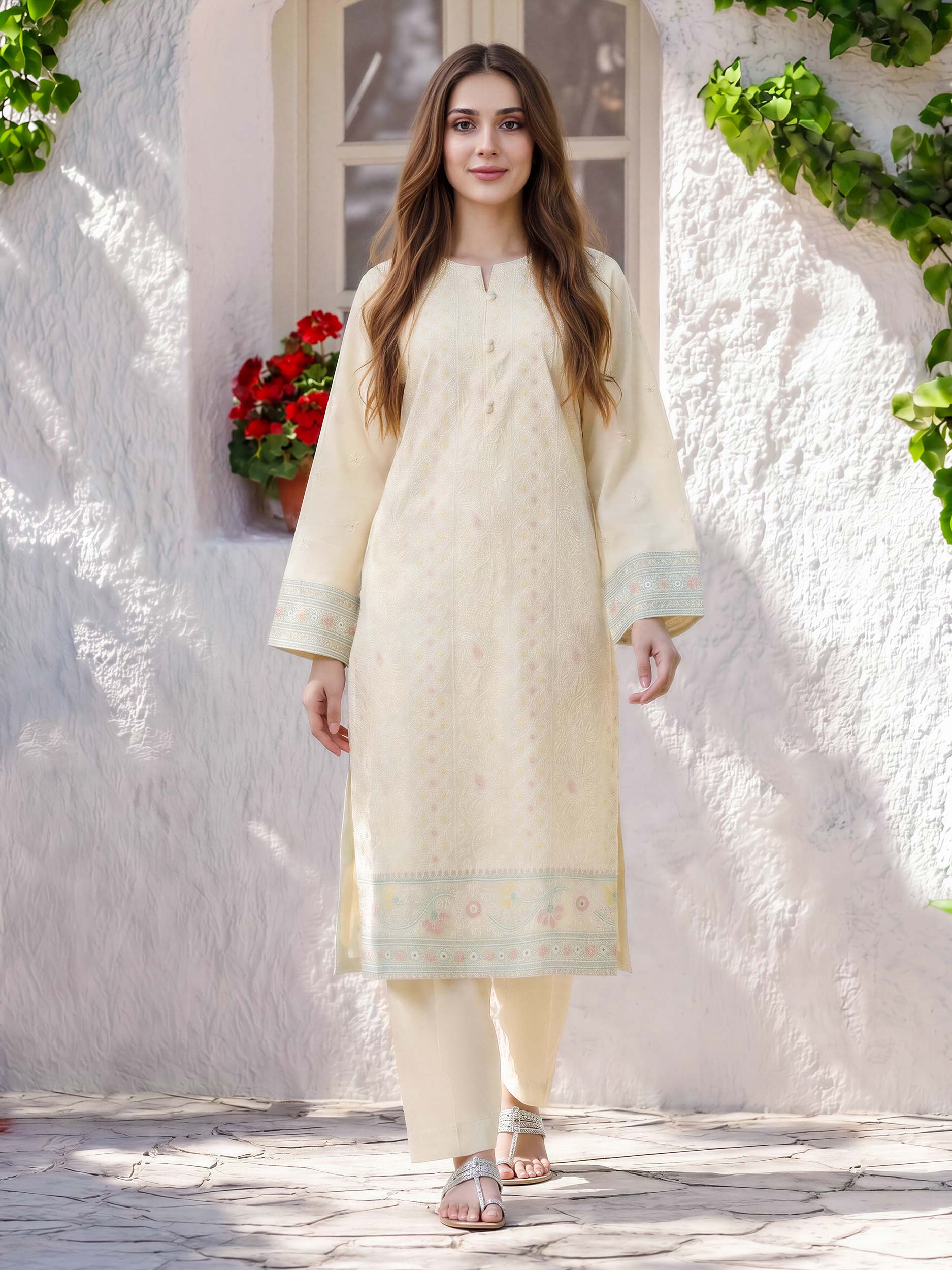 2 Piece Lawn Suit- Embroidered (Pret)