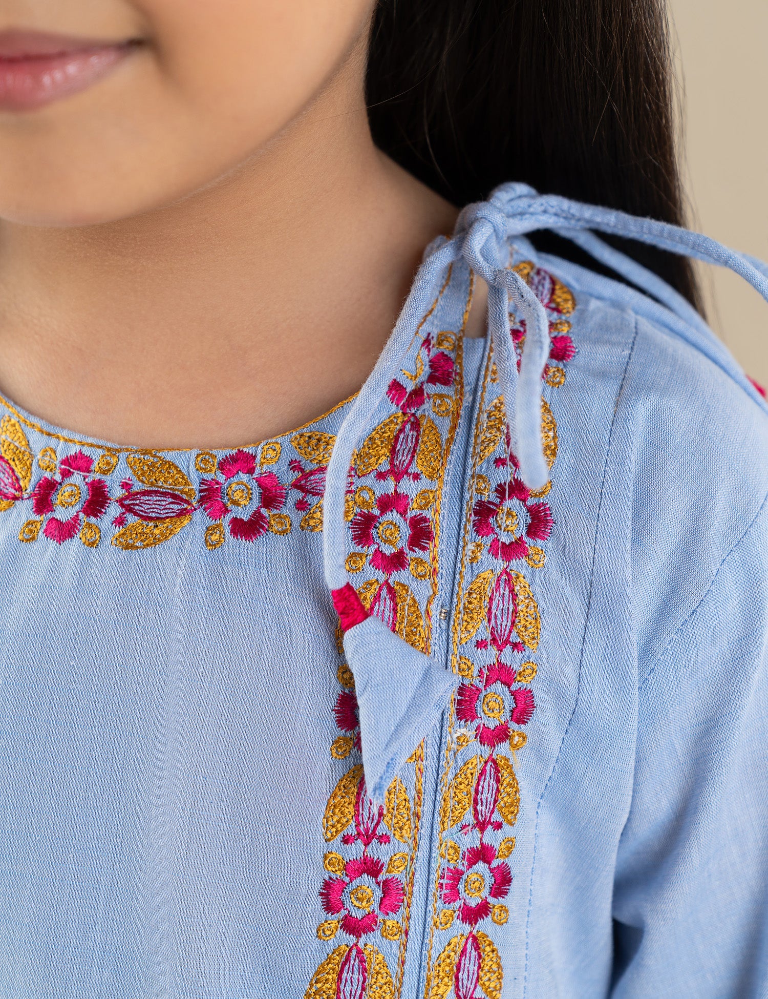 2 PIECE FLORAL EMBROIDERED SUIT