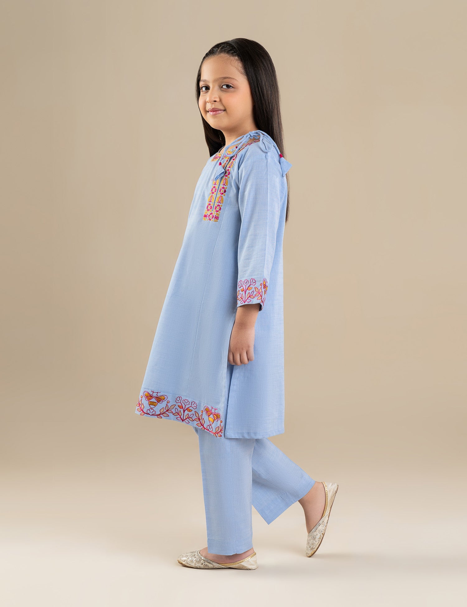 2 PIECE FLORAL EMBROIDERED SUIT