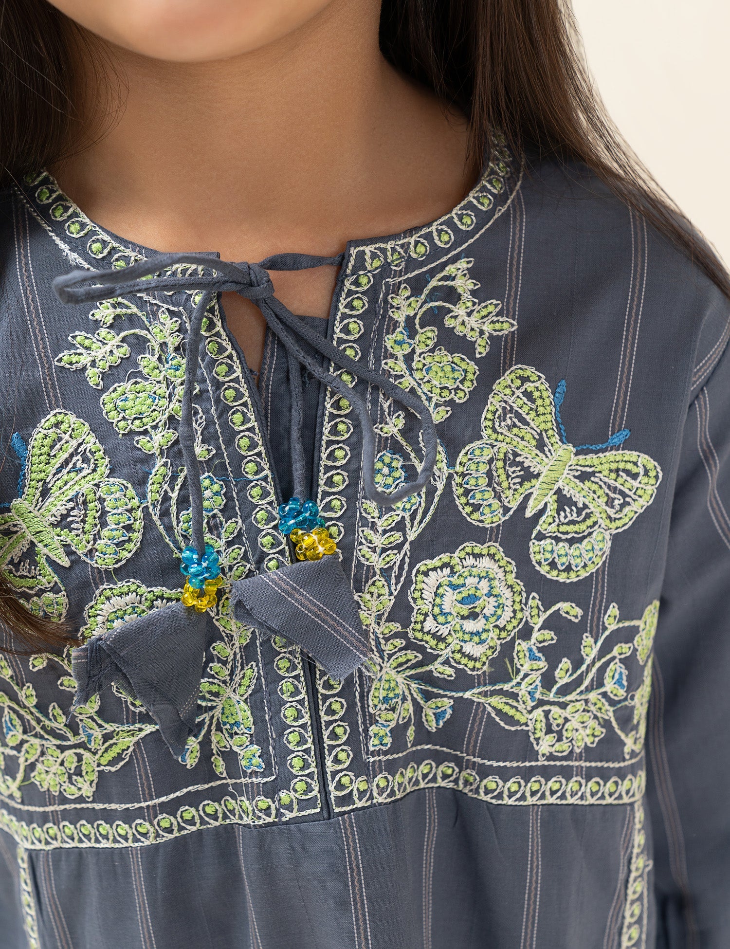 BUTTERFLY EMBROIDERED DRESS