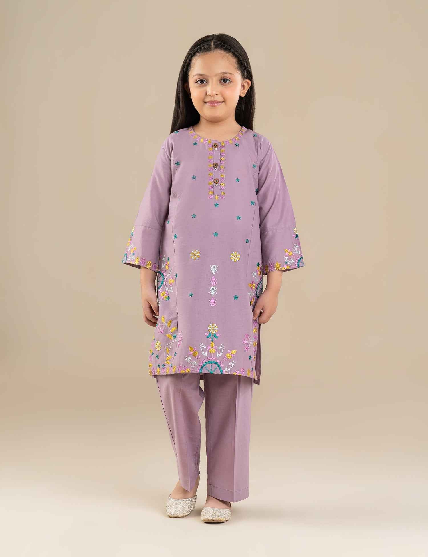 2 PIECE FLORAL EMBROIDERED SUIT